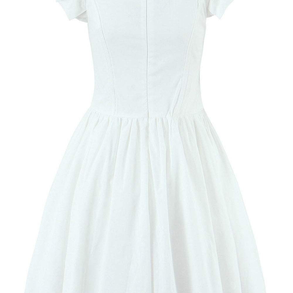 
                      
                        Cap Sleeve Yellow Flower Embroidery Short Dress
                      
                    