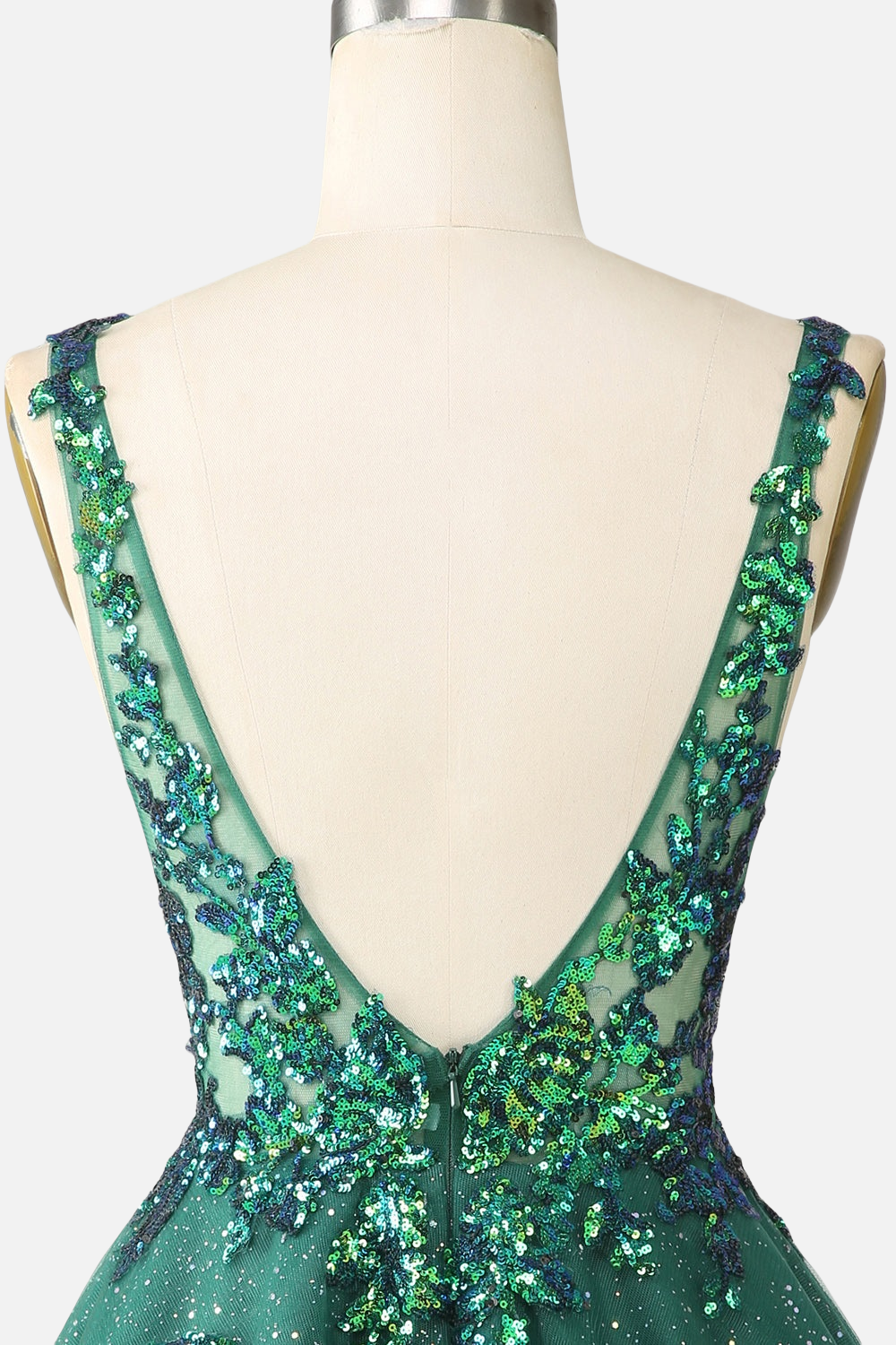 Dark Green Sequin Appliques Short Homecoming Dress PollyBoutique Dark Green Sequin Appliques Short Homecoming Dress PollyBoutique