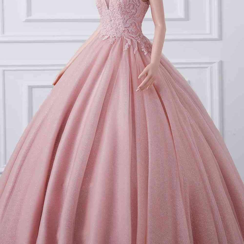 
                      
                        Dusty Rose Appliques A-line Tulle Long Dress
                      
                    