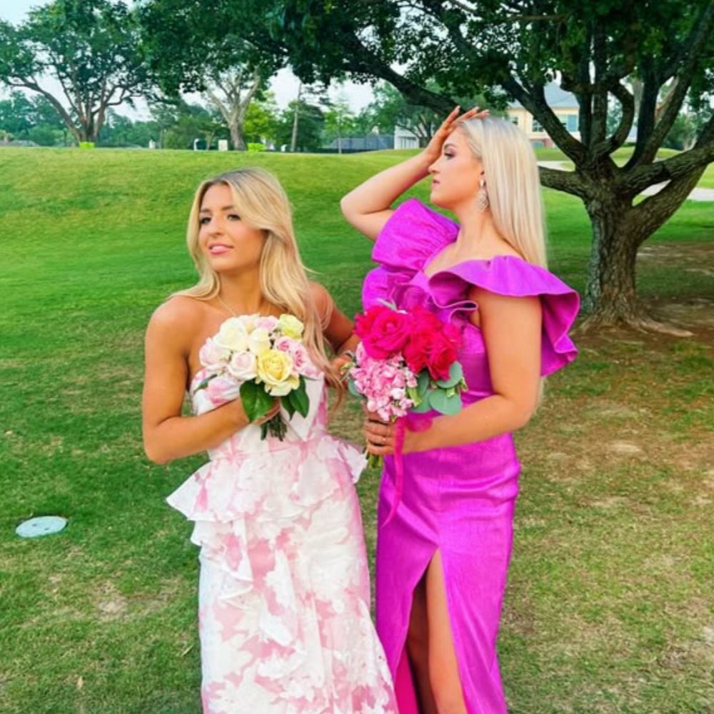 
                      
                        Flutter Sleeve Purple Column Long Dress with Slit
                      
                    