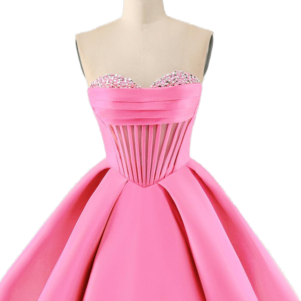 
                      
                        Hot Pink Cowl Neck Pleated A-line Short Dress
                      
                    