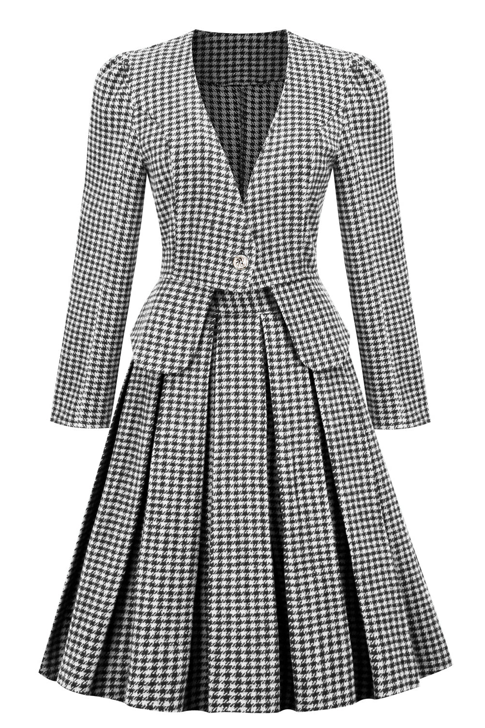Green 1950s Plaid Long Sleeve Vintage Dress PollyBoutique Green 1950s Plaid Long Sleeve Vintage Dress PollyBoutique