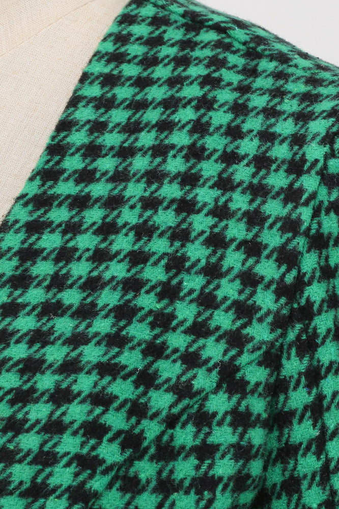 Green 1950s Plaid Long Sleeve Vintage Dress PollyBoutique Green 1950s Plaid Long Sleeve Vintage Dress PollyBoutique