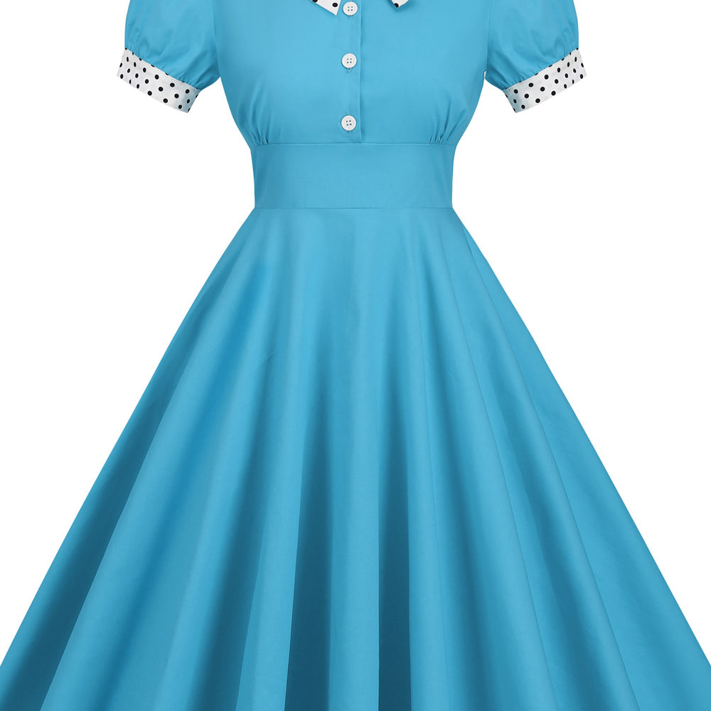 
                      
                        Green 1950s Polka Dots Pleated Swing Dress
                      
                    