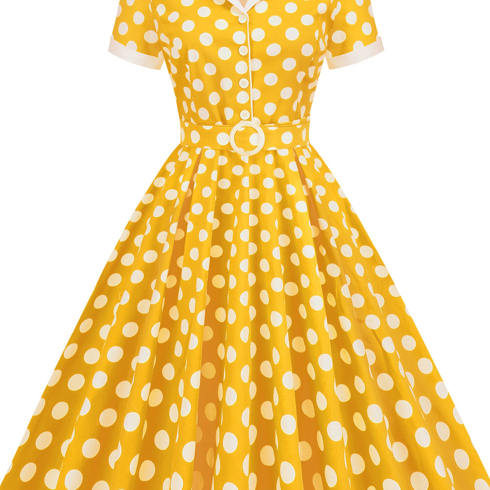 
                      
                        Green 1950s Polka Dots Pleated Swing Dress
                      
                    