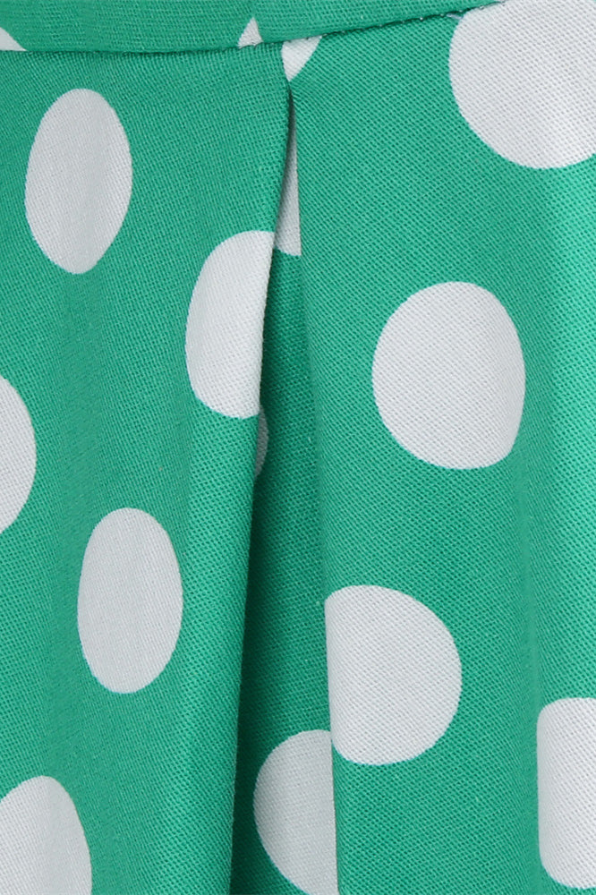 
                      
                        Green 1950s Polka Dots Pleated Swing Dress
                      
                    