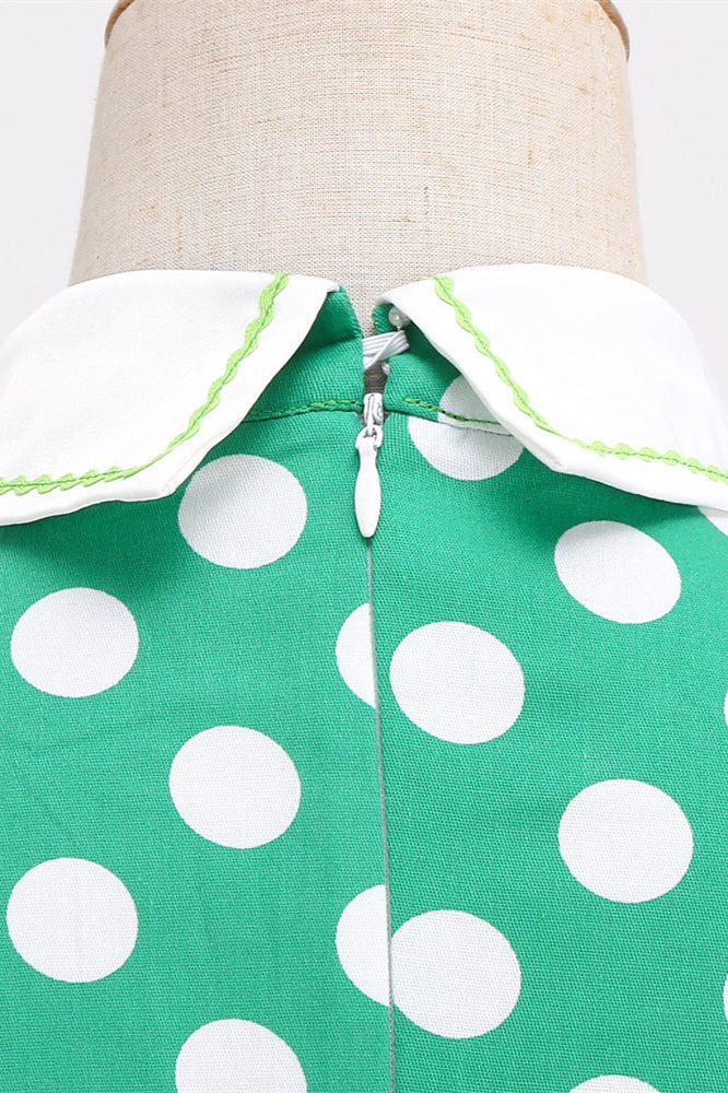 
                      
                        Green 1950s Polka Dots Swing Dress with Pockets
                      
                    