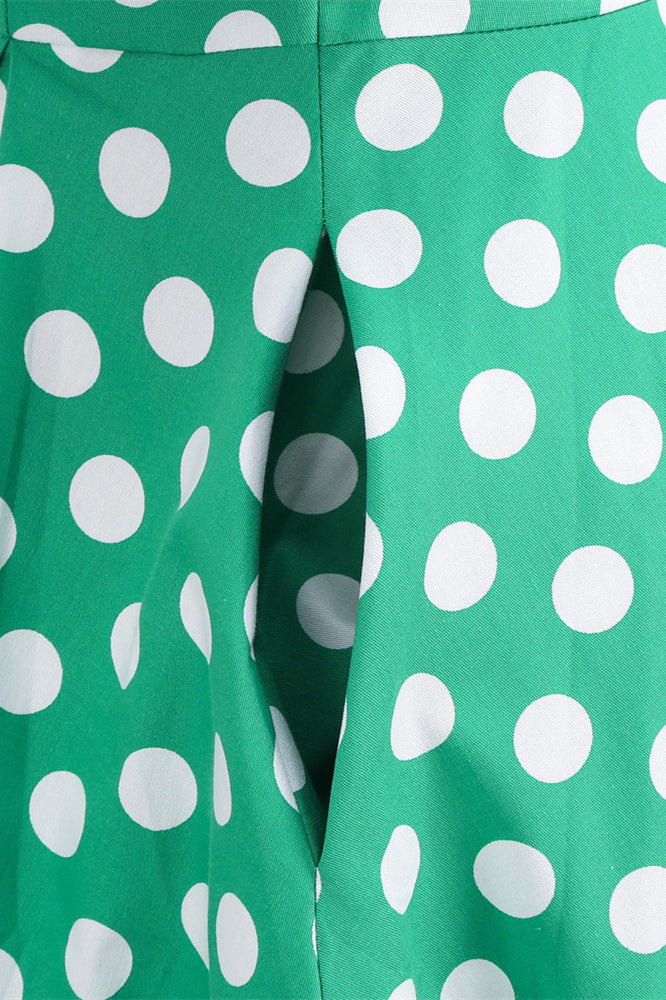 
                      
                        Green 1950s Polka Dots Swing Dress with Pockets
                      
                    