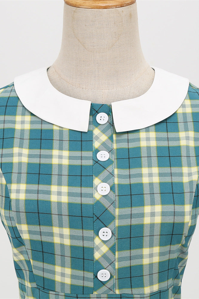 
                      
                        Green and yellow Plaid 1950s Big Swing Dress
                      
                    