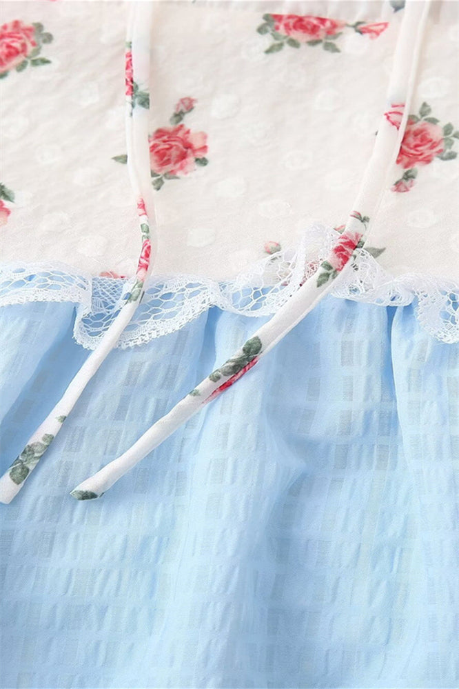 
                      
                        Halter Floral Lace Patchwork A-line Long Dress
                      
                    