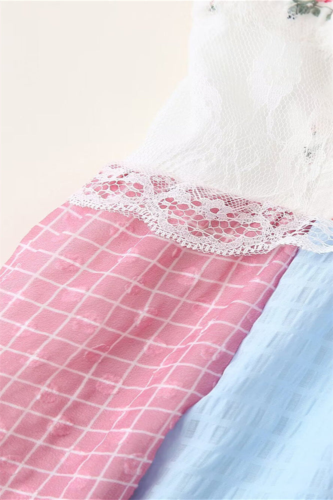 
                      
                        Halter Floral Lace Patchwork A-line Long Dress
                      
                    