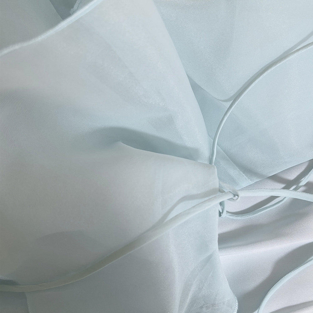 
                      
                        Halter Light Blue Ruffle Tiered Long Dress with Rosette
                      
                    