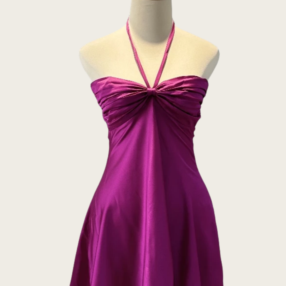 
                      
                        Halter Light Pink Ruched Bust A-line Short Dress
                      
                    