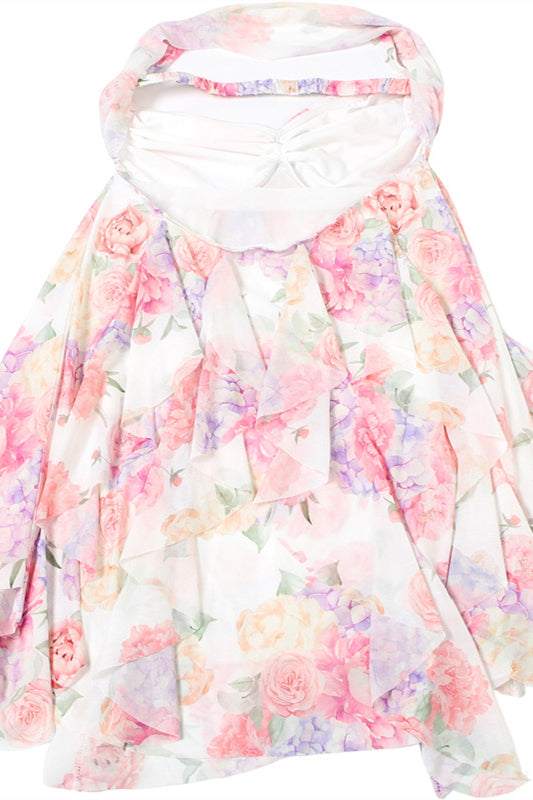 Halter Multicolor Irregular Hem Short Dress