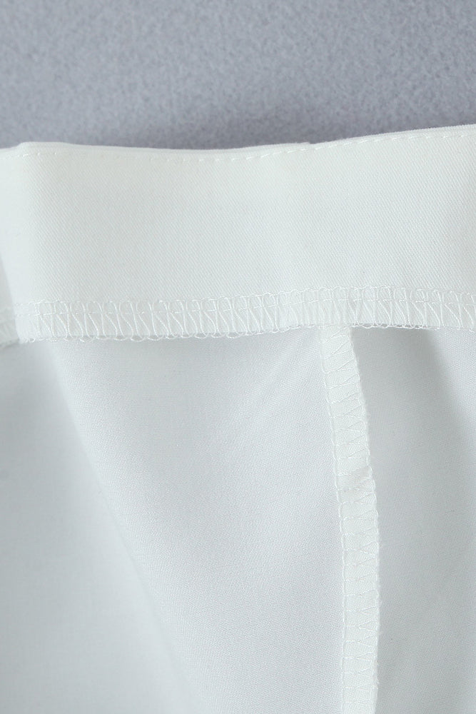 
                      
                        Halter Neck White High Waist A-line Short Dress
                      
                    