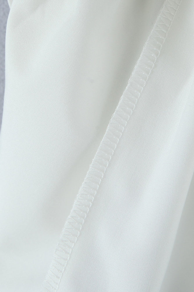 
                      
                        Halter Neck White High Waist A-line Short Dress
                      
                    