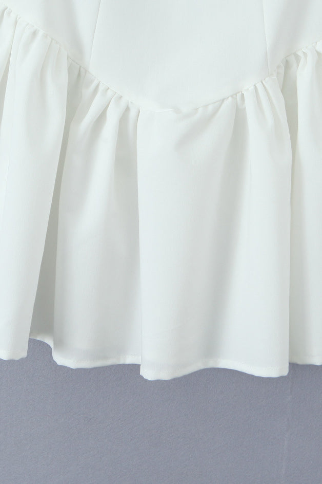 
                      
                        Halter Neck White High Waist A-line Short Dress
                      
                    