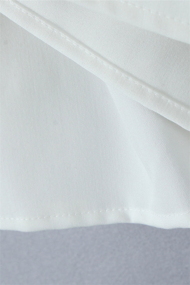 
                      
                        Halter Neck White High Waist A-line Short Dress
                      
                    