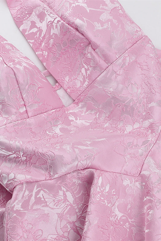 
                      
                        Halter Pink Back Bow A-line Short Dress
                      
                    