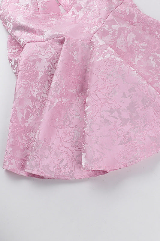 
                      
                        Halter Pink Back Bow A-line Short Dress
                      
                    