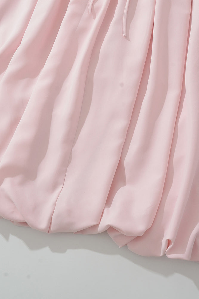 
                      
                        Halter Pink High-waisted Bubble Long Dress with Slit
                      
                    