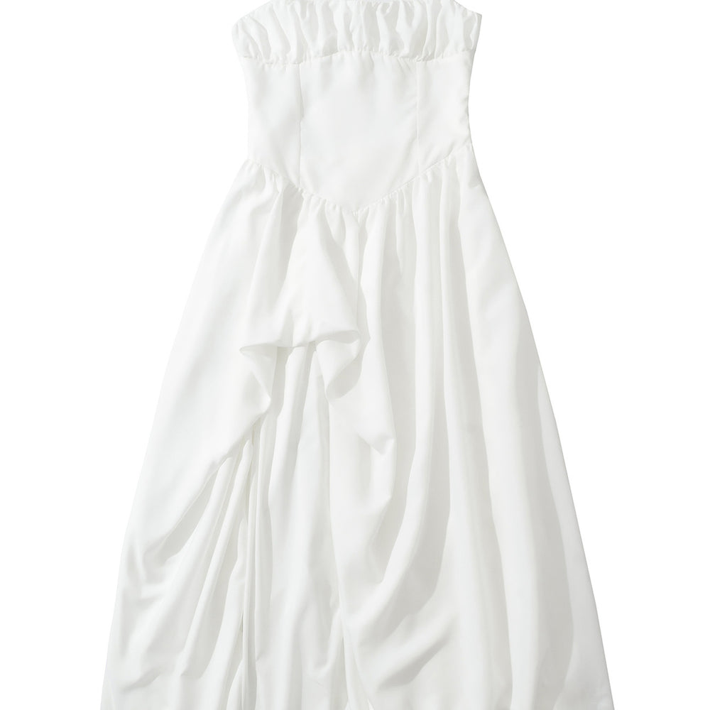 
                      
                        Halter Pink High-waisted Bubble Long Dress with Slit
                      
                    