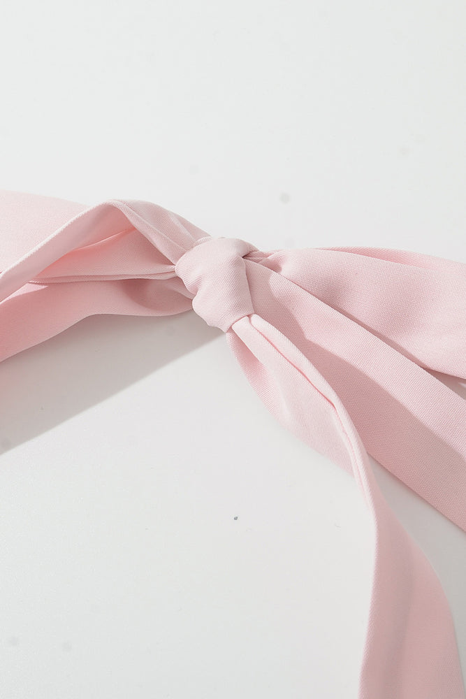 
                      
                        Halter Pink High-waisted Bubble Long Dress with Slit
                      
                    