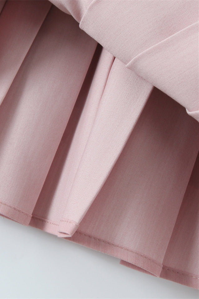 
                      
                        Halter Pink Pleated Tiered A-line Short Dress
                      
                    