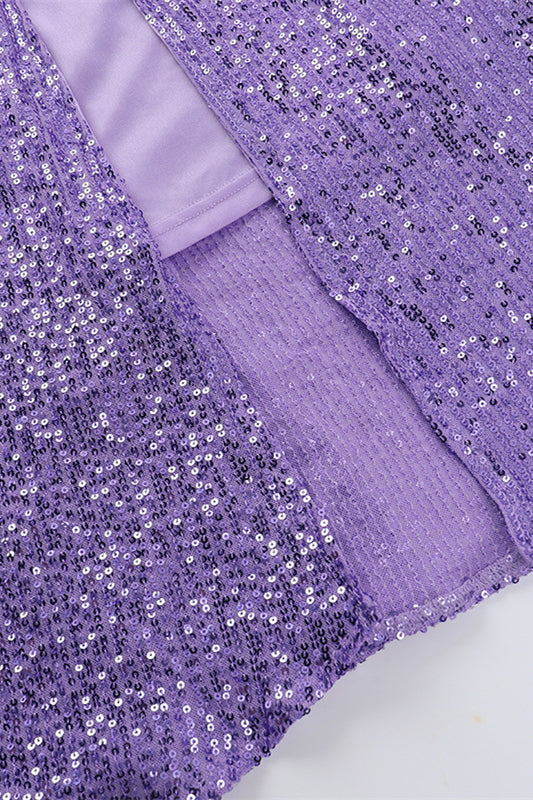 
                      
                        Halter Purple Sequin Column Long Dress with Slit
                      
                    