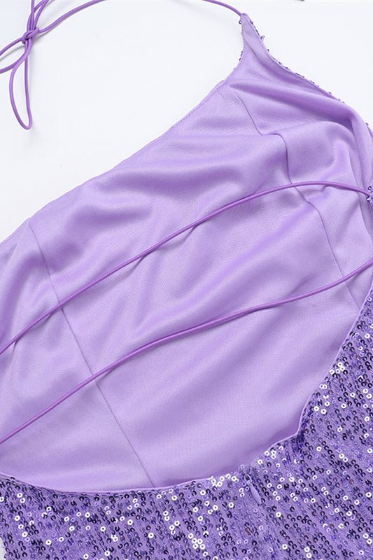 
                      
                        Halter Purple Sequin Column Long Dress with Slit
                      
                    