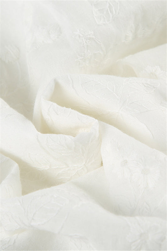 
                      
                        Halter White Floral Embroidery A-line Short Dress
                      
                    