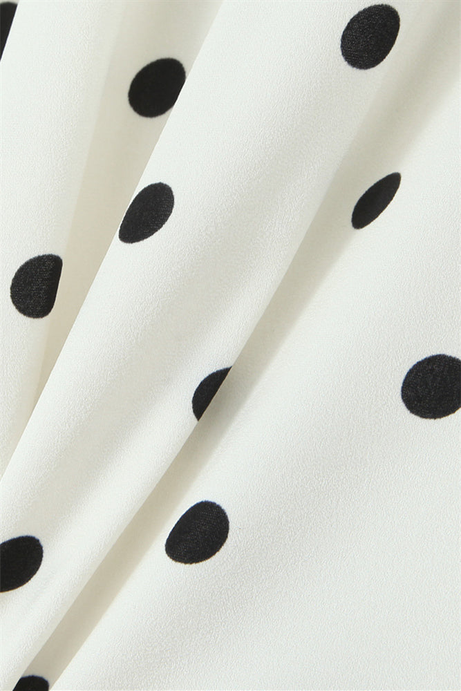 
                      
                        Halter White Polka Dots Open Back Short Dress
                      
                    