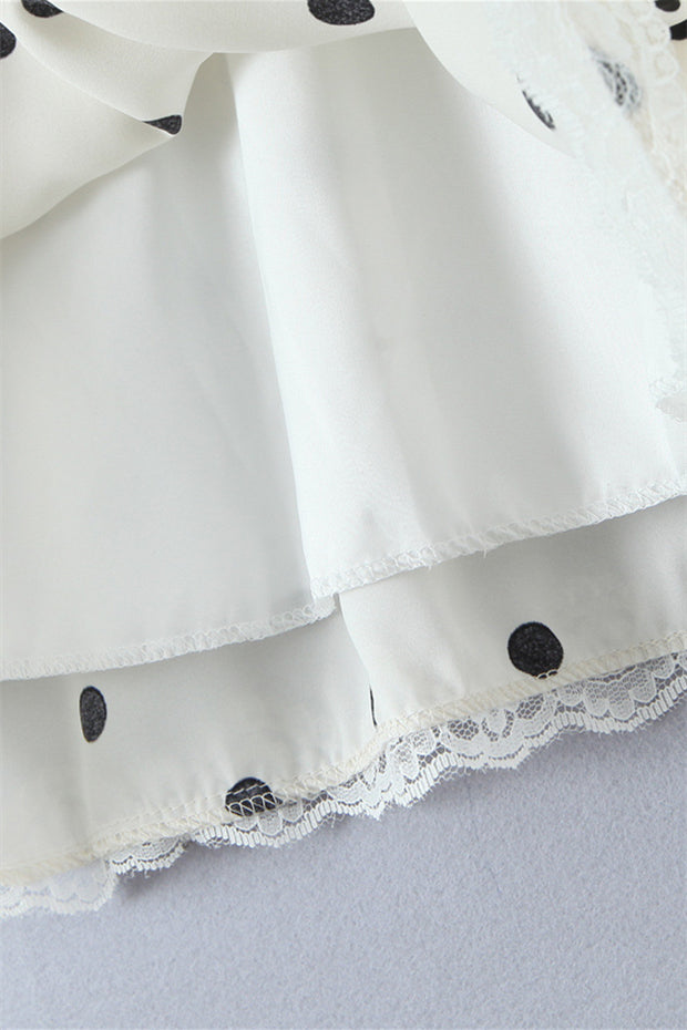 
                      
                        Halter White Polka Dots Open Back Short Dress
                      
                    