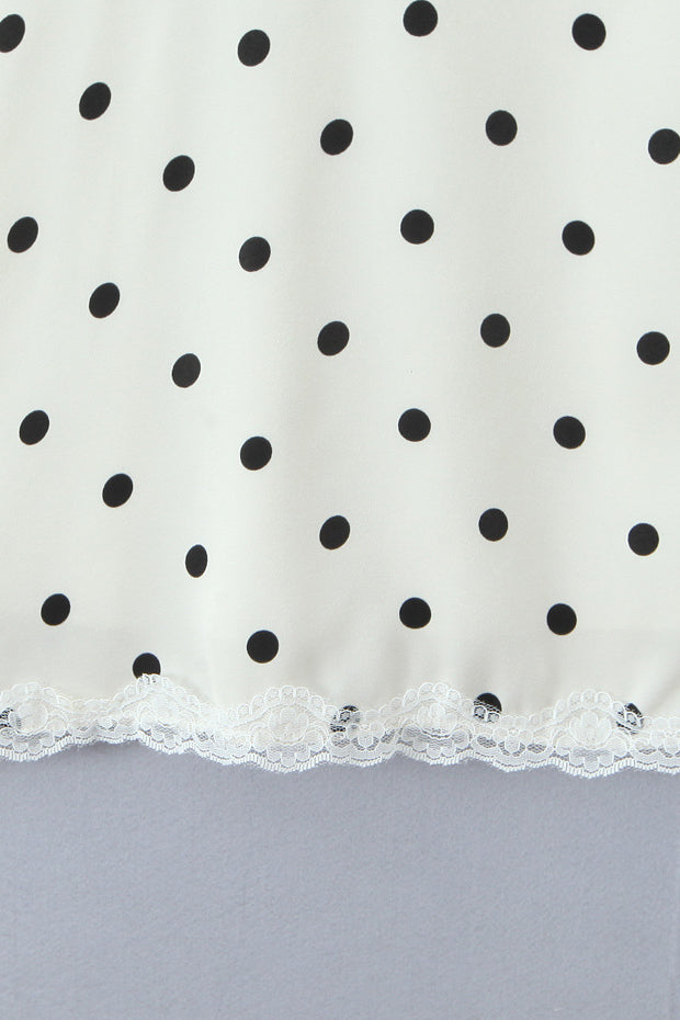 
                      
                        Halter White Polka Dots Open Back Short Dress
                      
                    