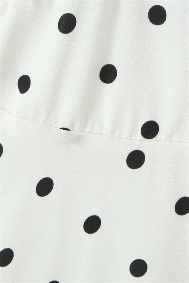 
                      
                        Halter White Polka Dots Open Back Short Dress
                      
                    