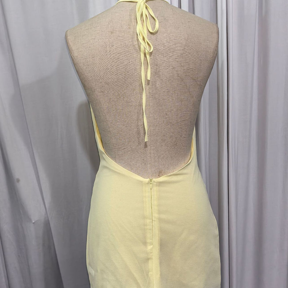 
                      
                        Halter Yellow A-line Short Dress with Starfishes
                      
                    