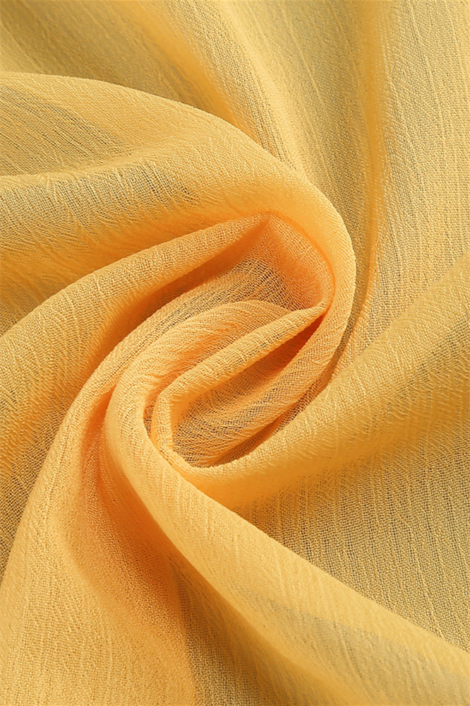 
                      
                        Halter Yellow Ruffled A-line Long Dress with Keyhole
                      
                    