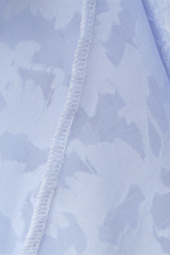 Halter Light Blue Jacquard A-line Long Dress