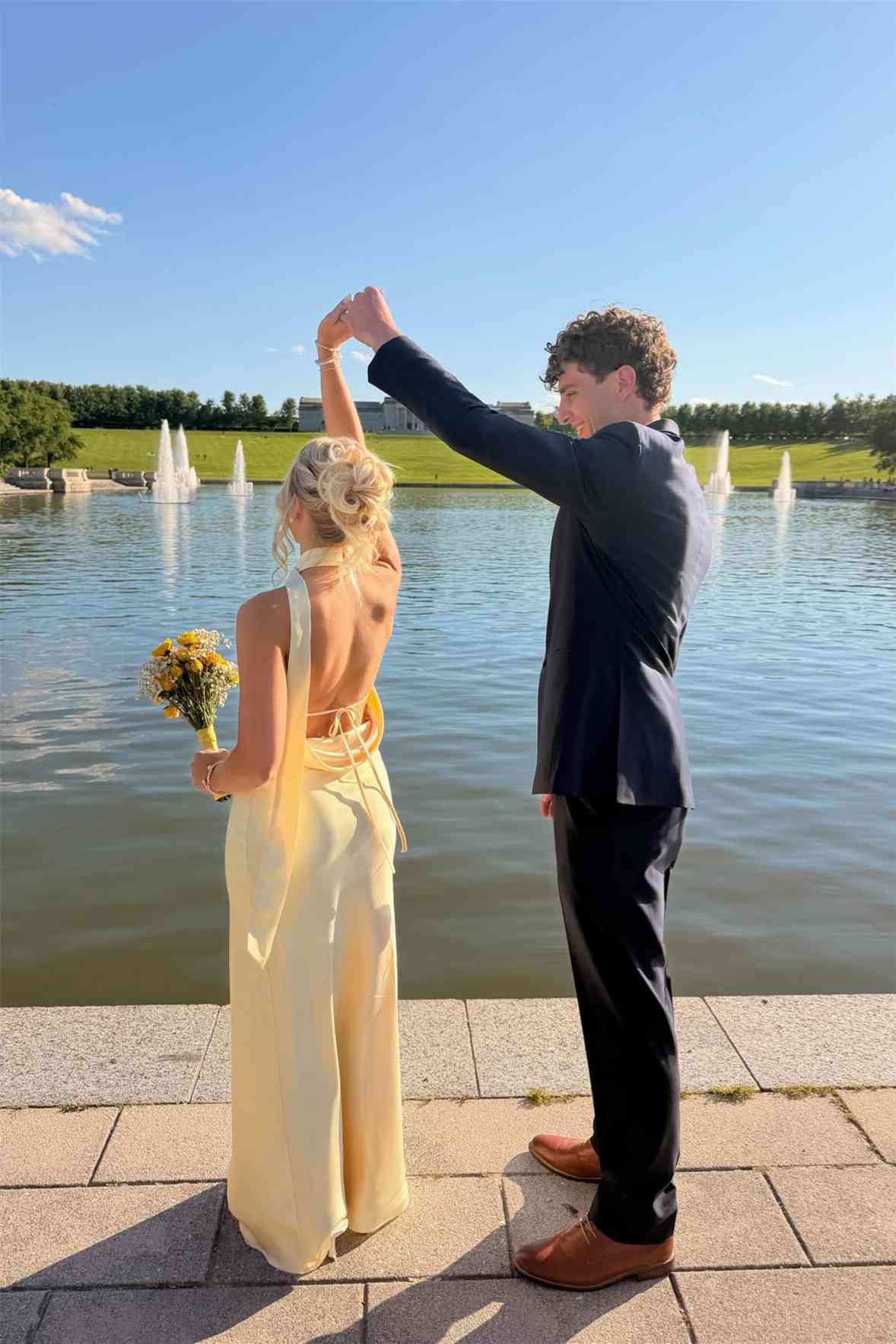 Halter Light Blue Open Back Sheath Long Dress
