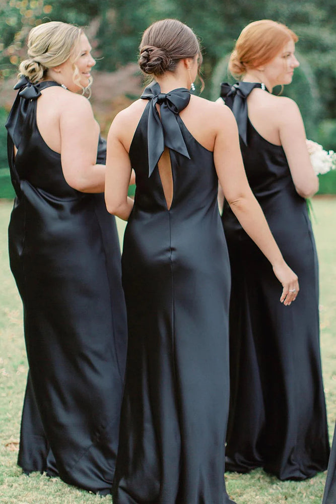 
                      
                        Halter Pink Back Bow Sheath Bridesmaid Dress
                      
                    