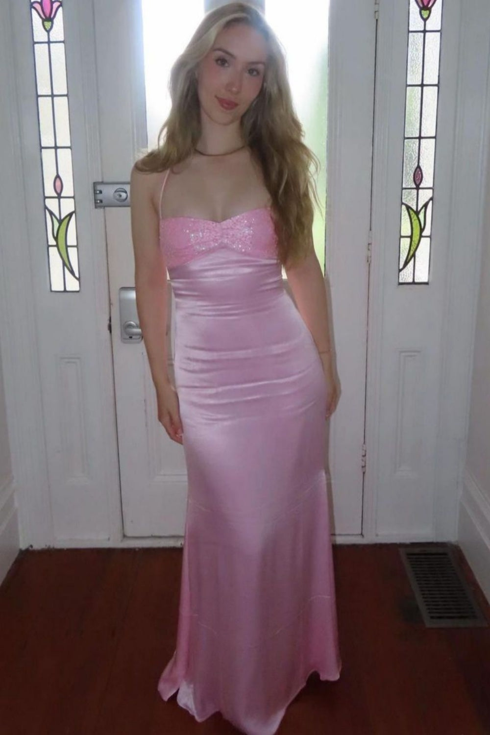 Halter Purple Ruched Bust Long Dress with Sequins