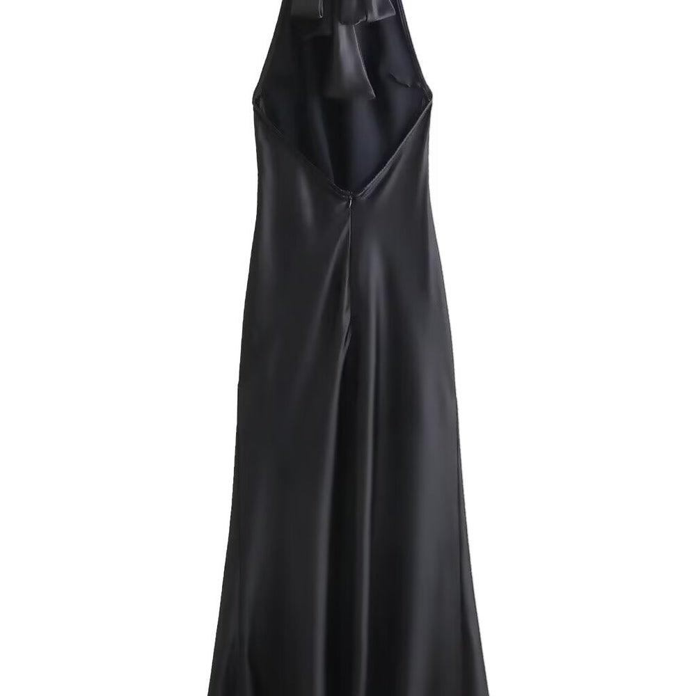 
                      
                        High Neck Burgundy Backless Long Dress
                      
                    