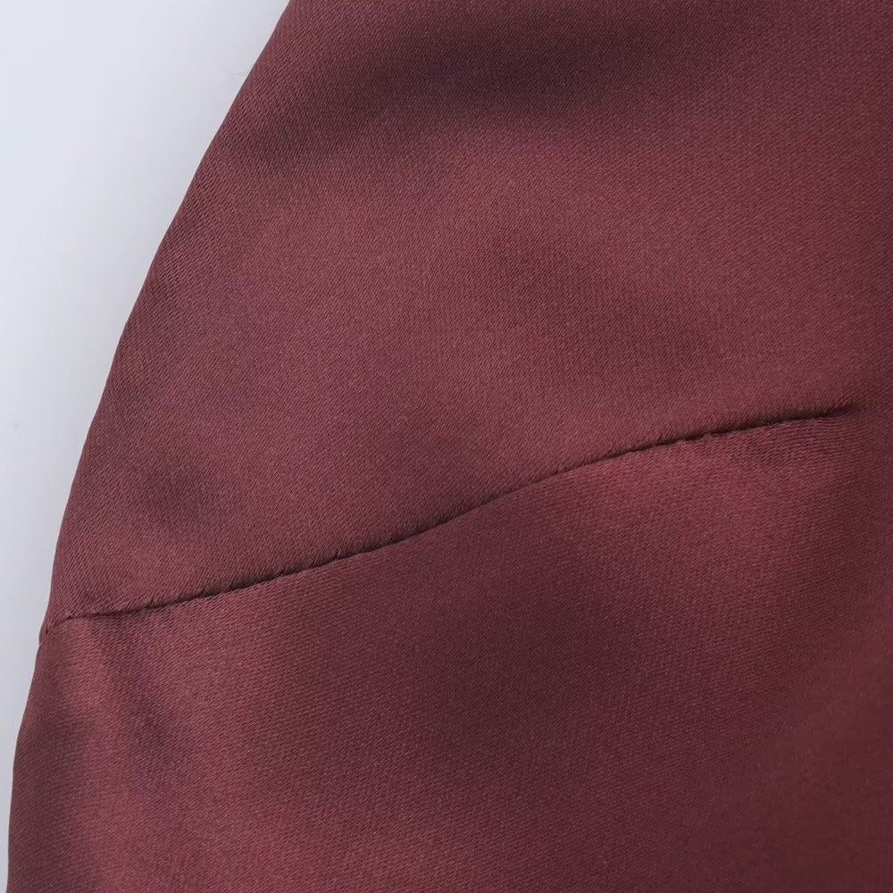 
                      
                        High Neck Burgundy Backless Long Dress
                      
                    