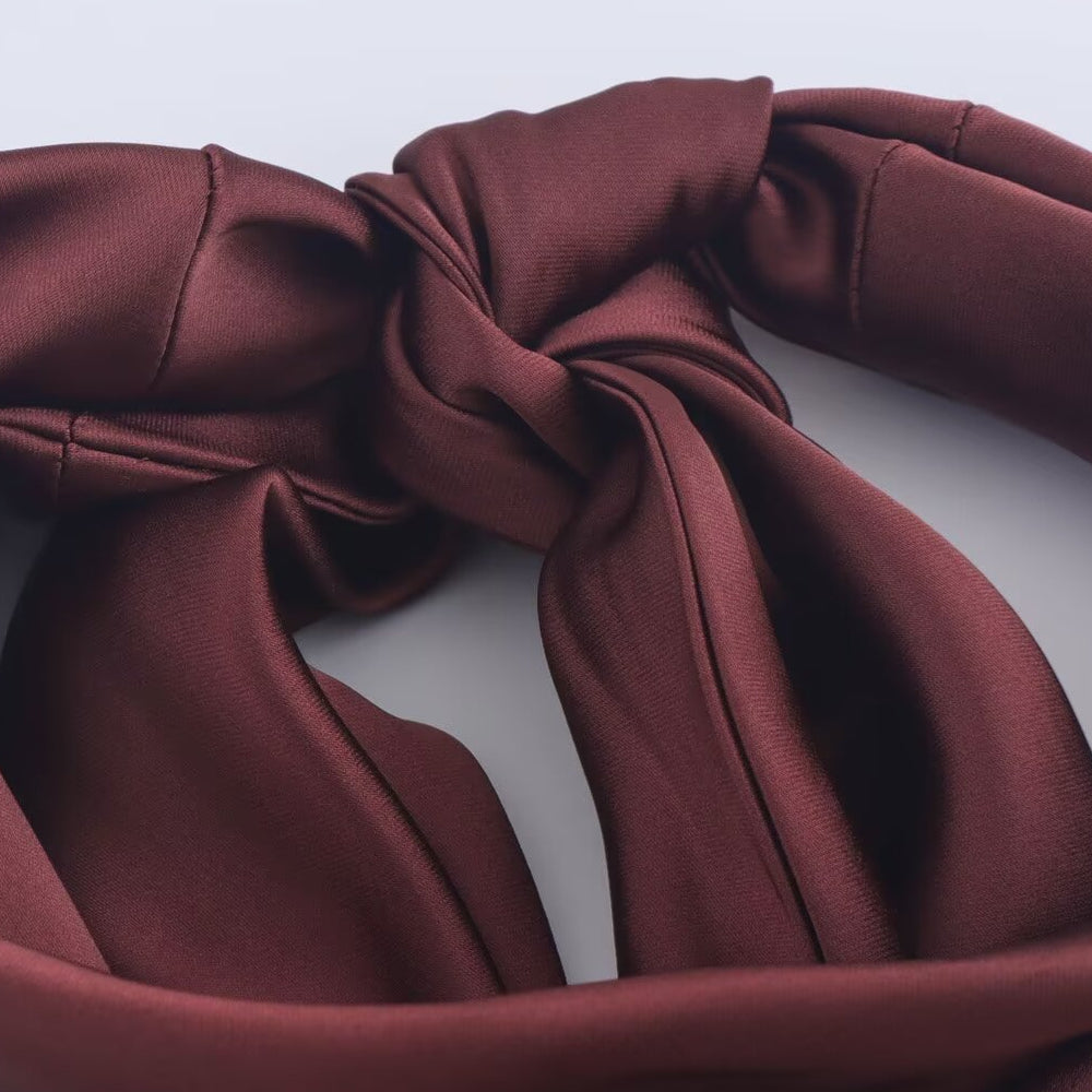 
                      
                        High Neck Burgundy Backless Long Dress
                      
                    