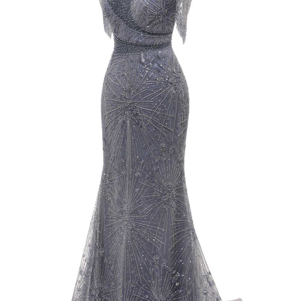 
                      
                        High Neck Grey Beaded Mermaid Long Dress
                      
                    