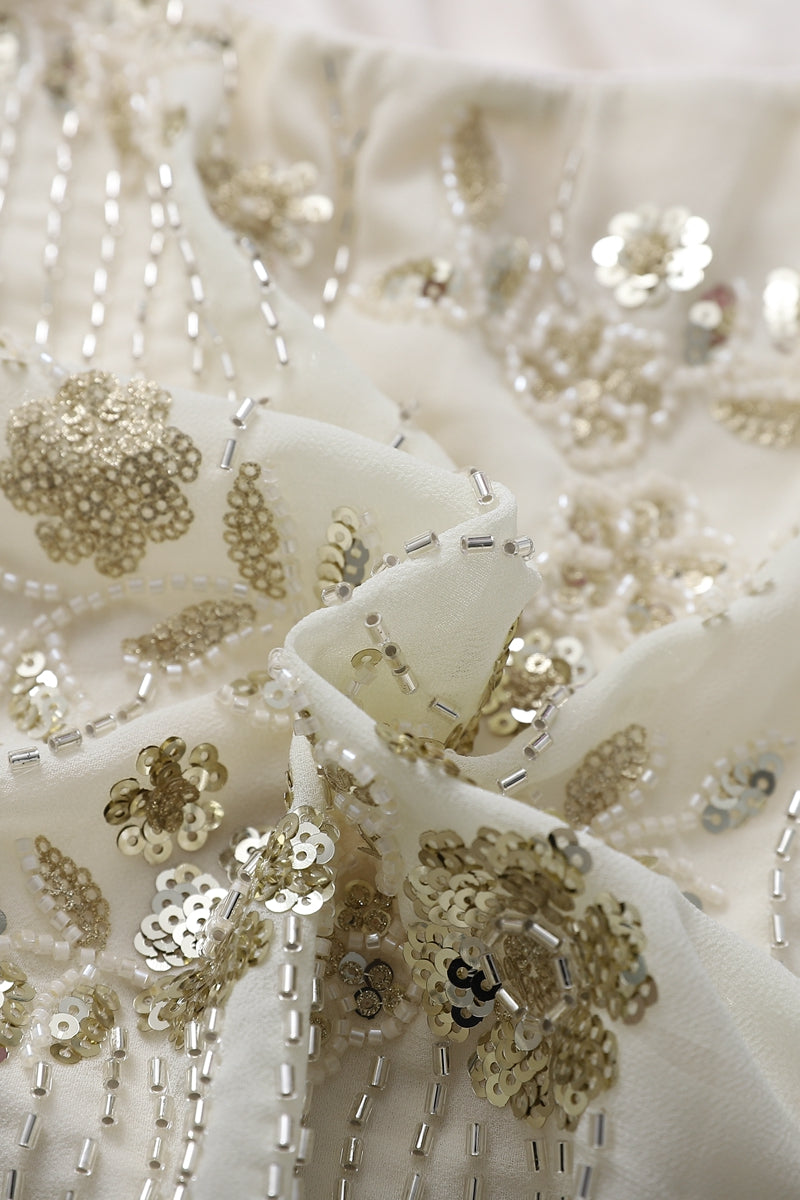 High Neck Champagne Beaded A-line Short Dress