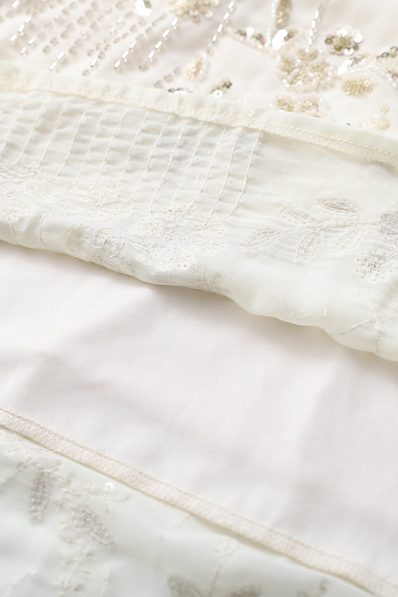 High Neck Champagne Beaded A-line Short Dress