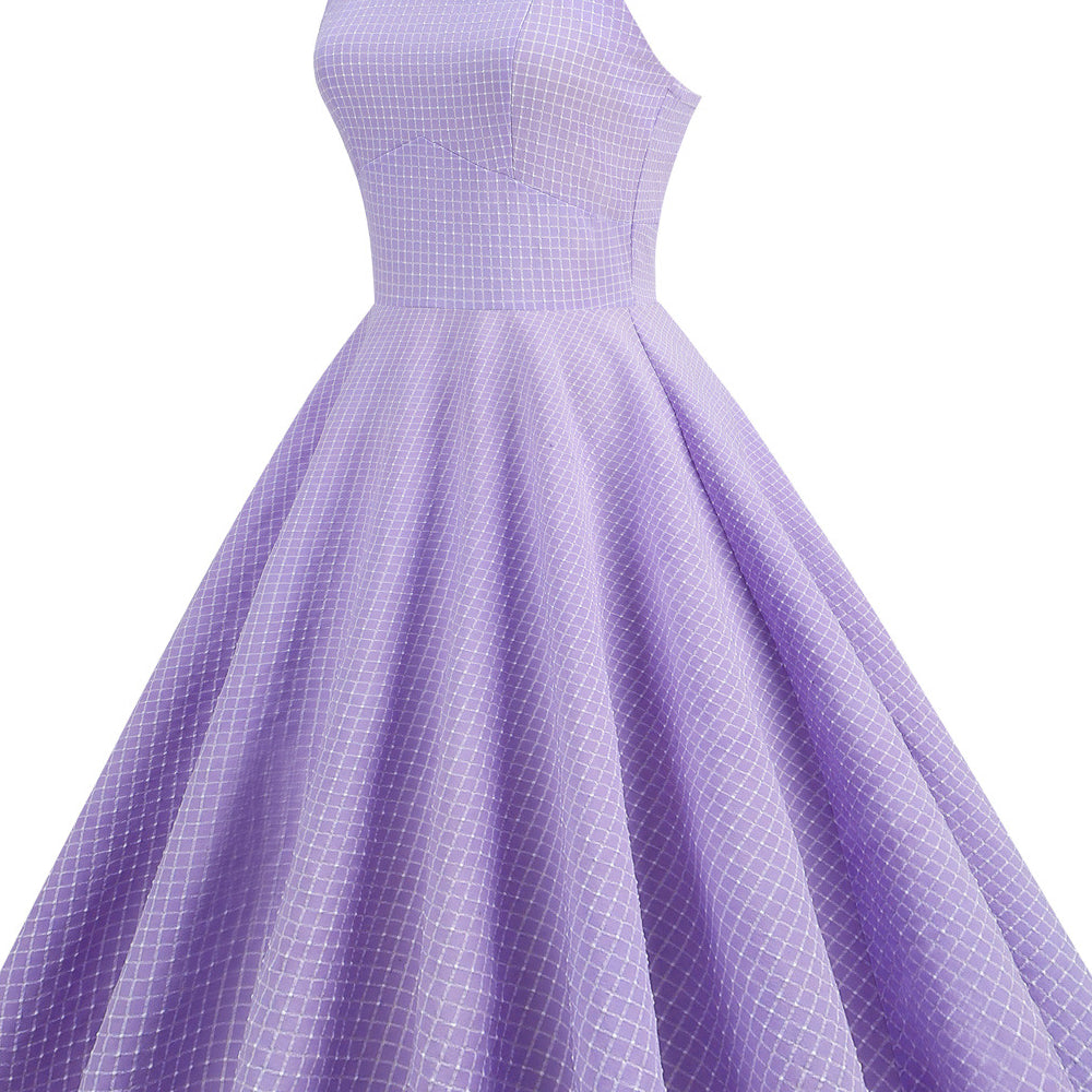 
                      
                        Lavender 1950s Plaid Halter Big Swing Dress
                      
                    