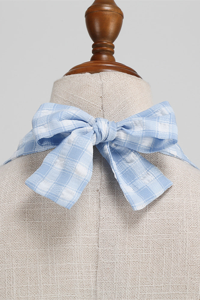 
                      
                        Light Blue 1950s Plaid Halter Big Swing Dress
                      
                    