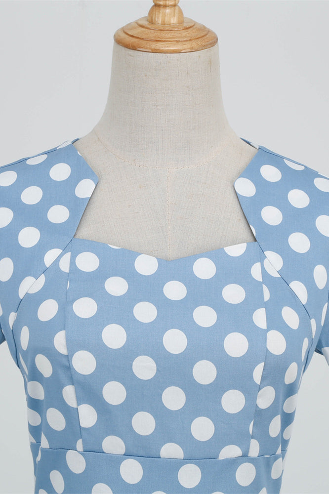 
                      
                        Light Blue 1950s Polka Dots Big Swing Dress
                      
                    